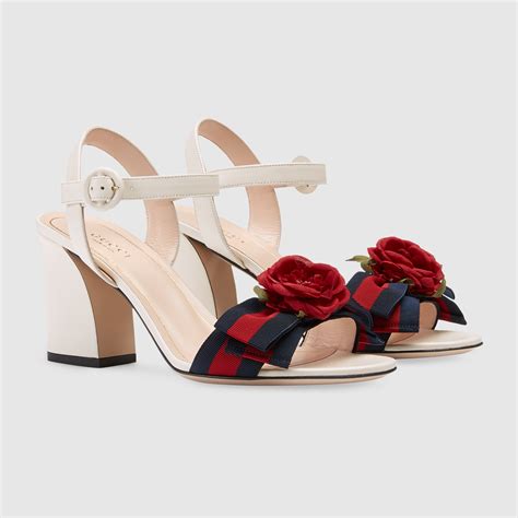 leather mid heel sandal gucci